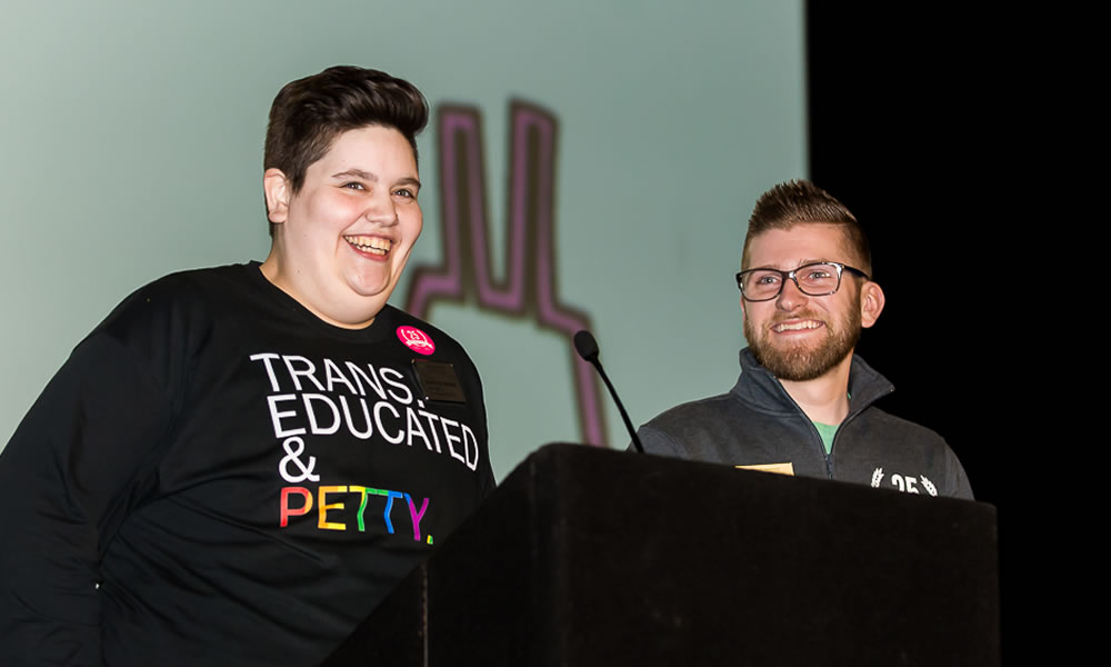 Roze R.B. Brooks and Justin Drwencke introduced the Institute at MBLGTACC 2017. (Photo: Ed Negron)